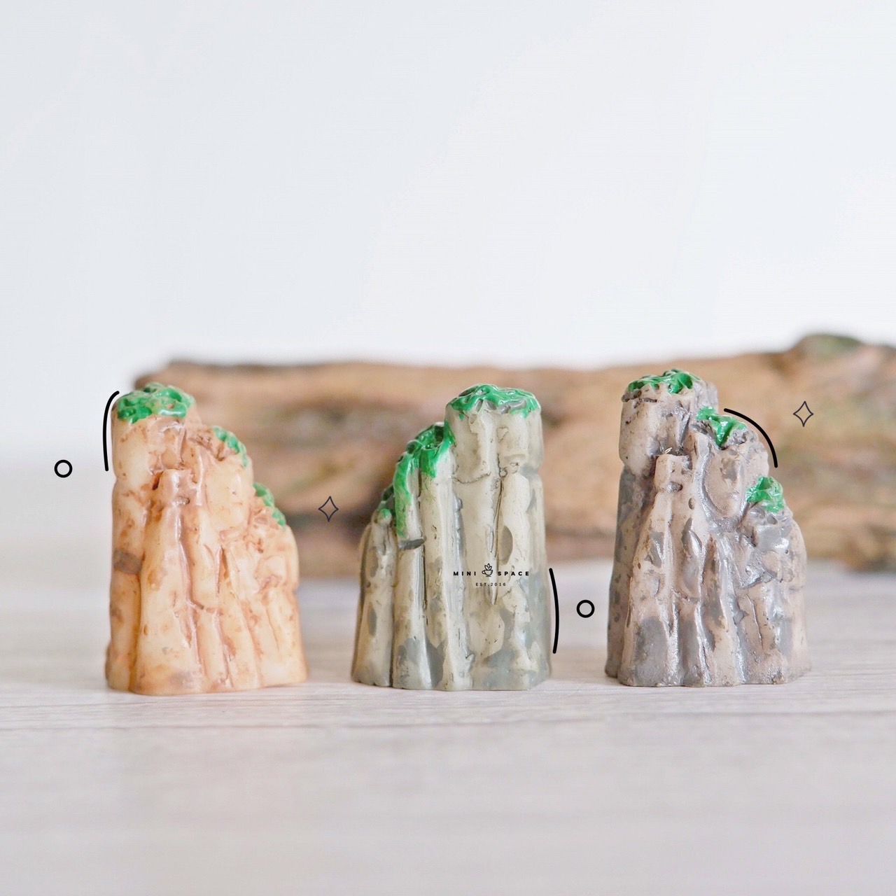 โขดหินเรซิ่น 2 สี โขดหินตกแต่งสวน หินปลอมตกแต่งกระถาง (เลือกแบบ)