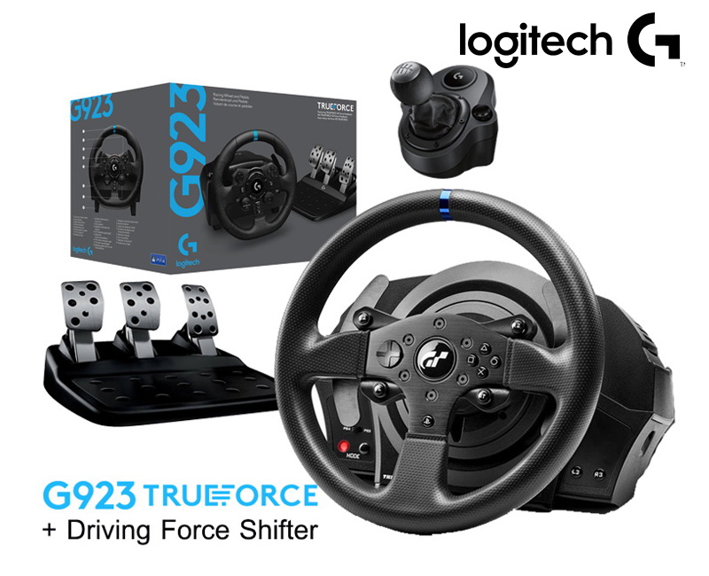Logitech G923 TRUEFORCE Racing wheel + Driving Force Shifter : สัมผัสทุกโค้ง ทุกแรงสั่นสะเทือน เหมือนขับอยู่บนสนามจริง