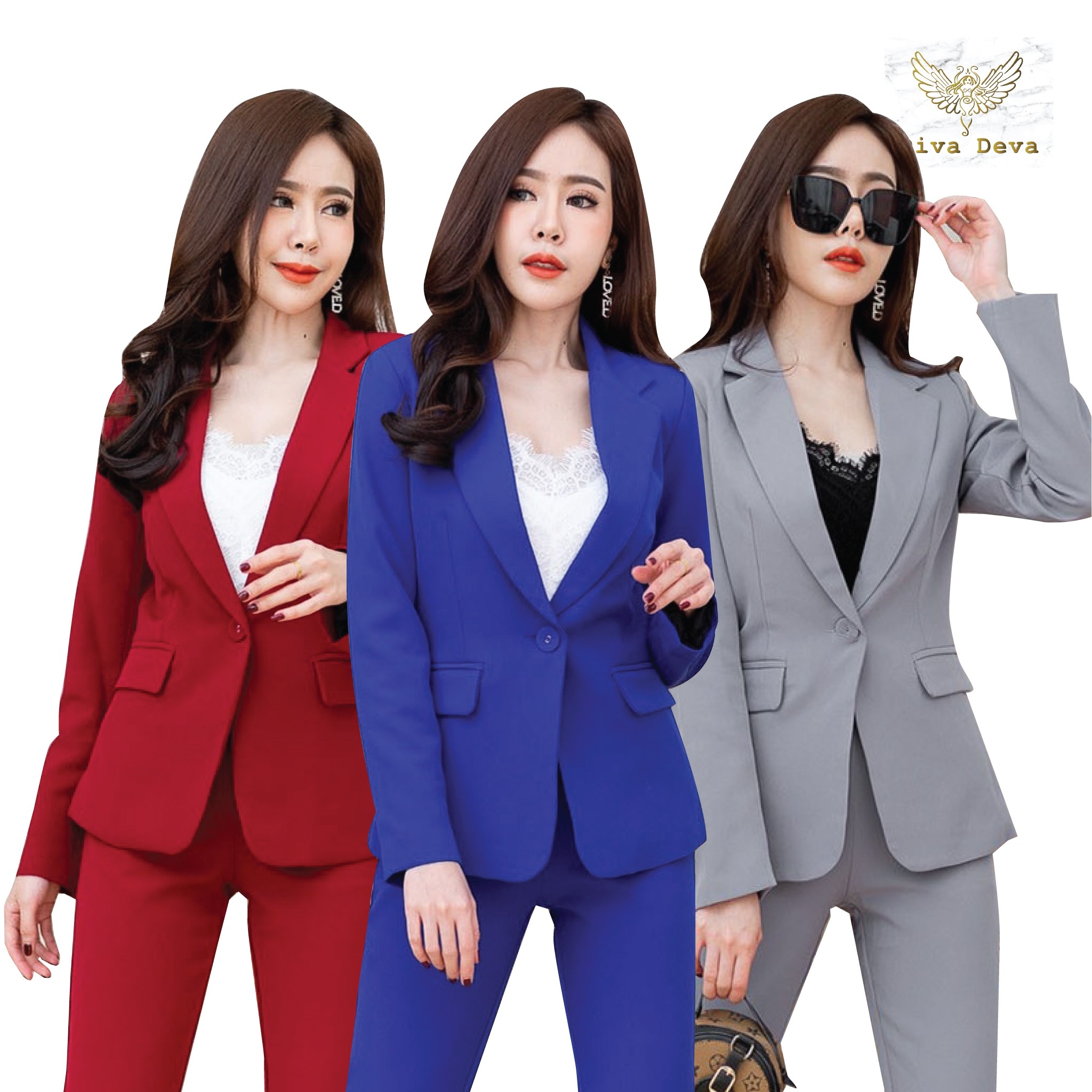 เสื้อสูทผู้หญิงน้ำเงิน/เทา/แดง no1904