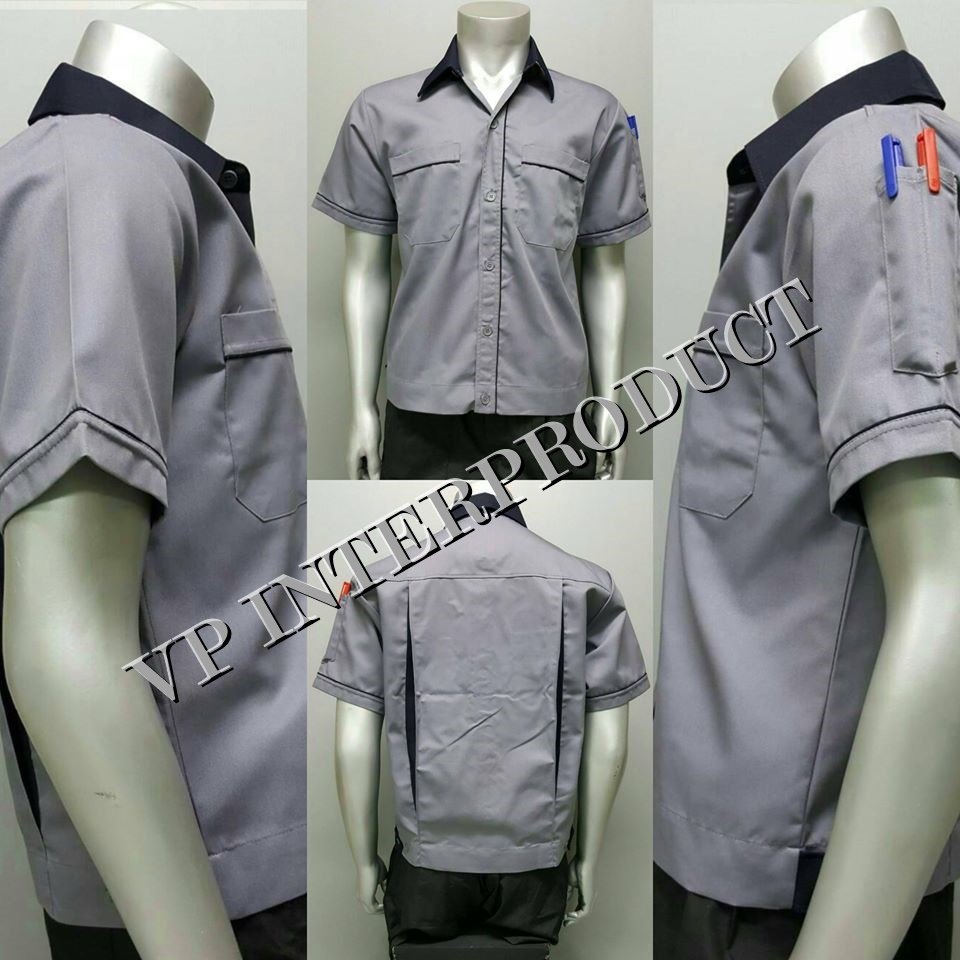 เสื้อช่าง 2 สี เเขนสั้น ผ้าคอมทวิว ไซร์ M-XXL มีสต็อก สินค้าจากโรงงานมาเอง