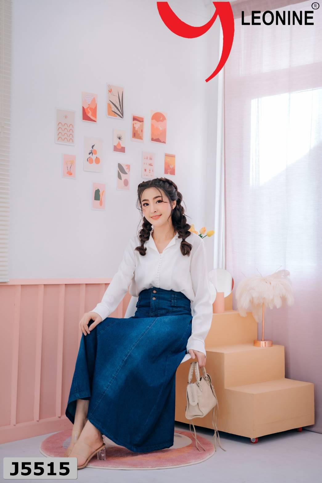 กระโปรงยีนส์ยาว J5515