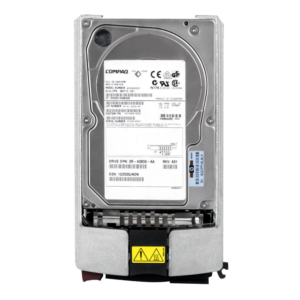 COMPAQ 36.4GB 10K 16MB SCSI U160 3.5'' HDD // 286712-001 / BD036659CC / 3R-A3830-AA (Used) // สินค้ารับประกัน โดย บริษัท อะไหล่เซิร์ฟเวอร์ จำกัด