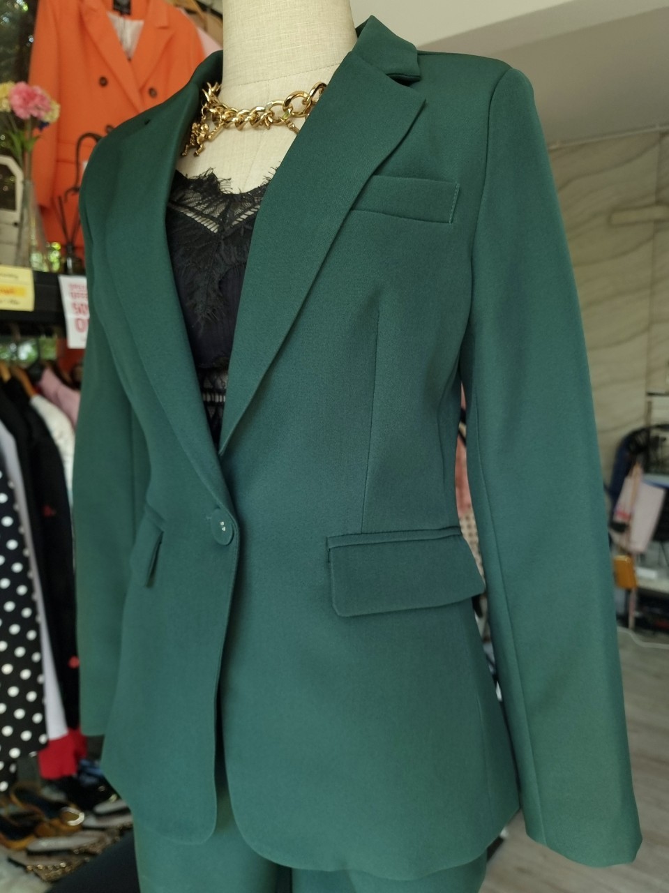 No.1904 เสื้อสูทClassic Blazer เขียวเข้มNEW