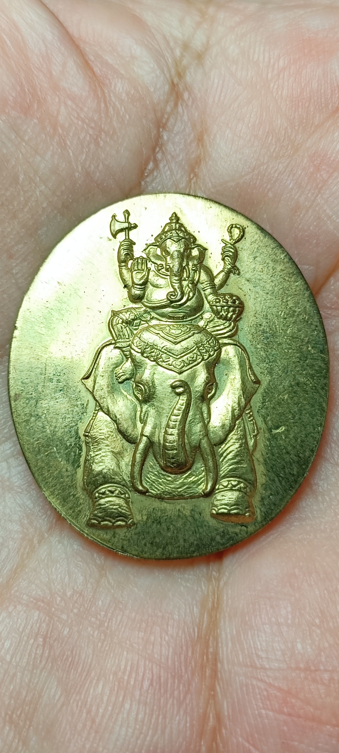 พระพิฆเณศวร์ วัดเขาสูงแจ่มฟ้า ปี 2555 เนื้อทองฝาบาตร