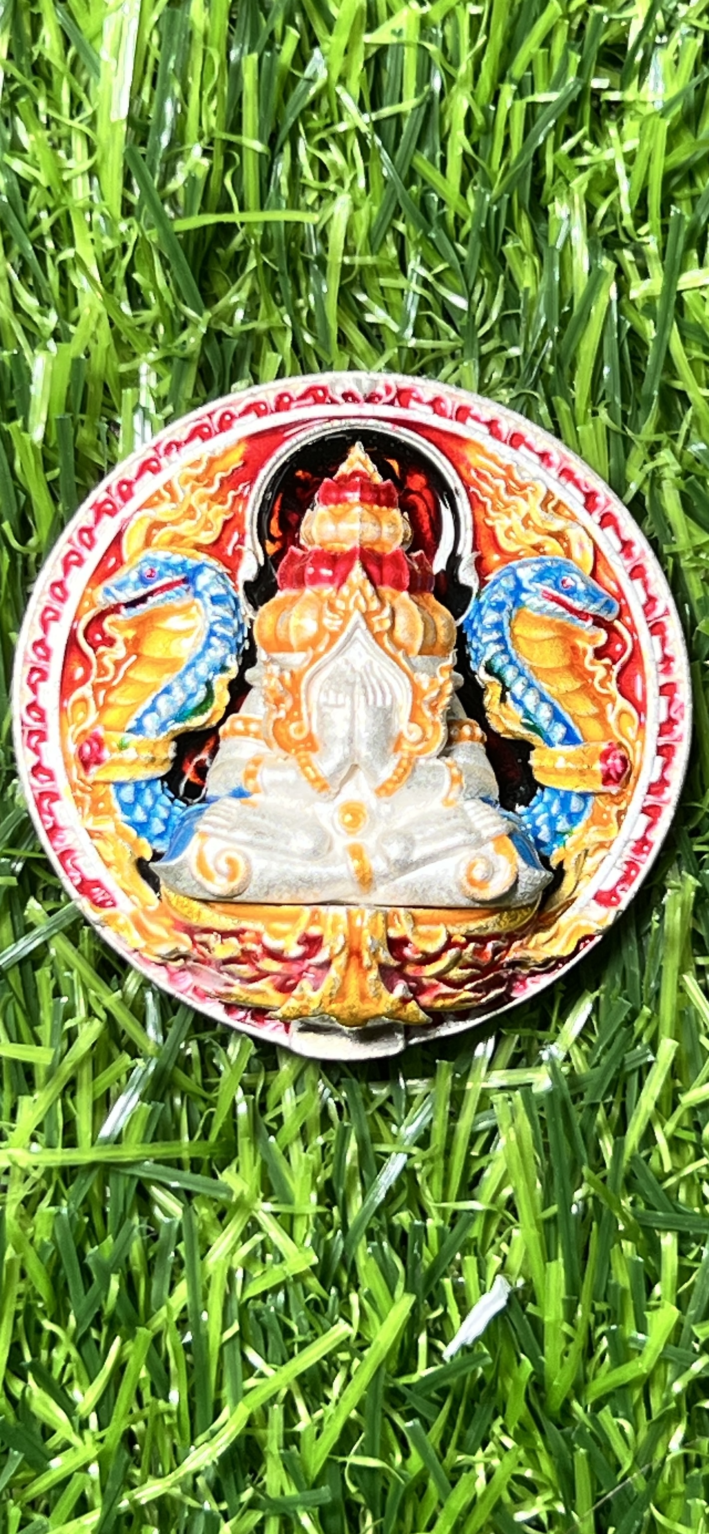 เหรียญปิดตาพังพระกาฬ พุทธศิลป์ ประกบ 2 ชิ้น รุ่น "ลูกกูต้องรวย" (หลวงปู่อิ่ม วัดทุ่งนาใหม่ จ.นครศรีธรรมราช)