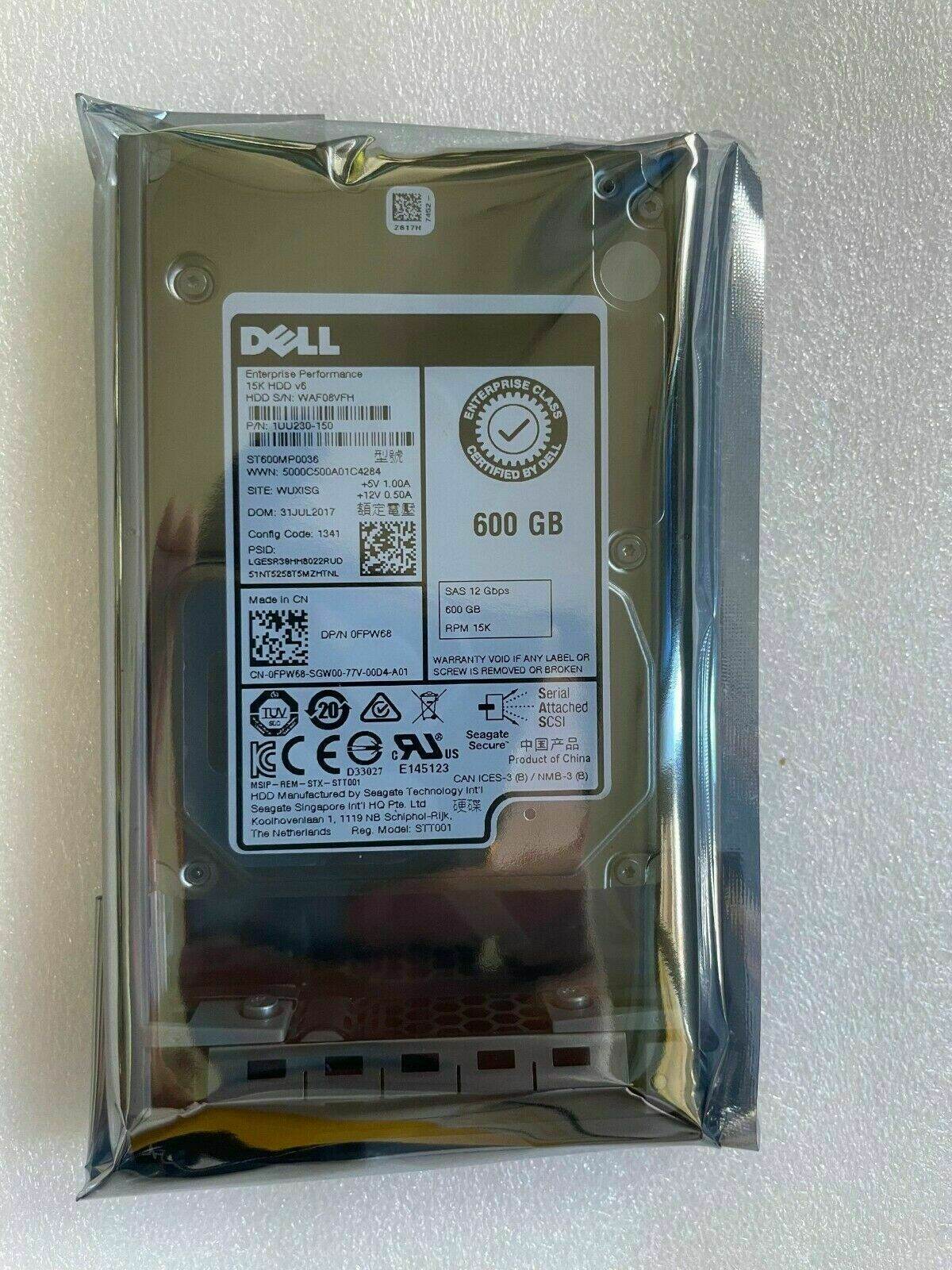 Dell 600GB 15K 12Gb/s 2.5" SAS Hard Drive // FPW68, 0FPW68, ST600MP0036, 1UU230-150 (Used) // สินค้ารับประกัน โดย บริษัท อะไหล่เซิร์ฟเวอร์ จำกัด