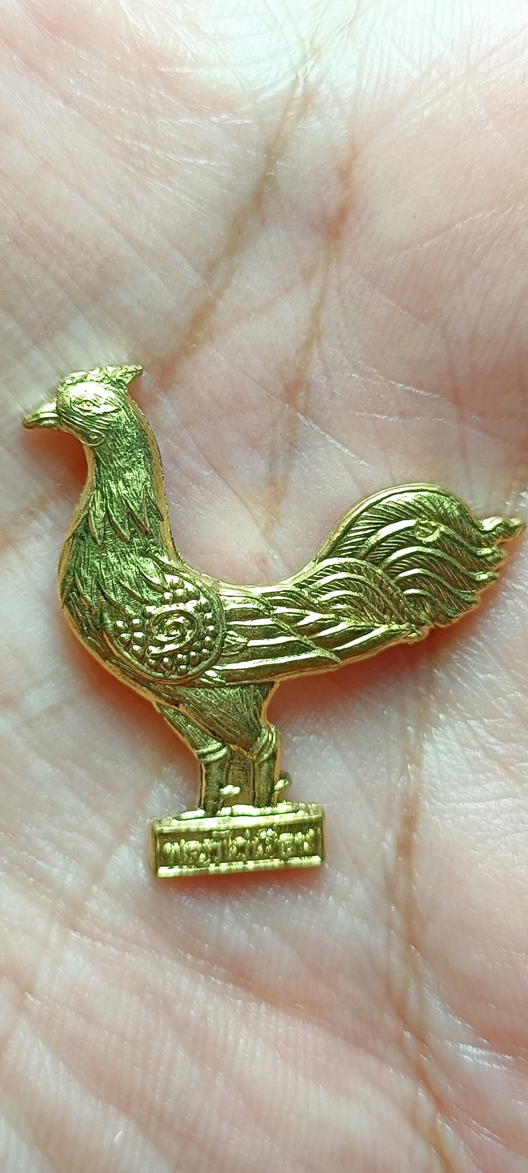 พญาไก่เถื่อน รุ่น 1 มหาลาภ มหาอำนาจ หลวงปู่เก่ง ธนวโร วัดบ้านนาแก จ.อุบลราชธานี เนื้อทองฝาบาตร