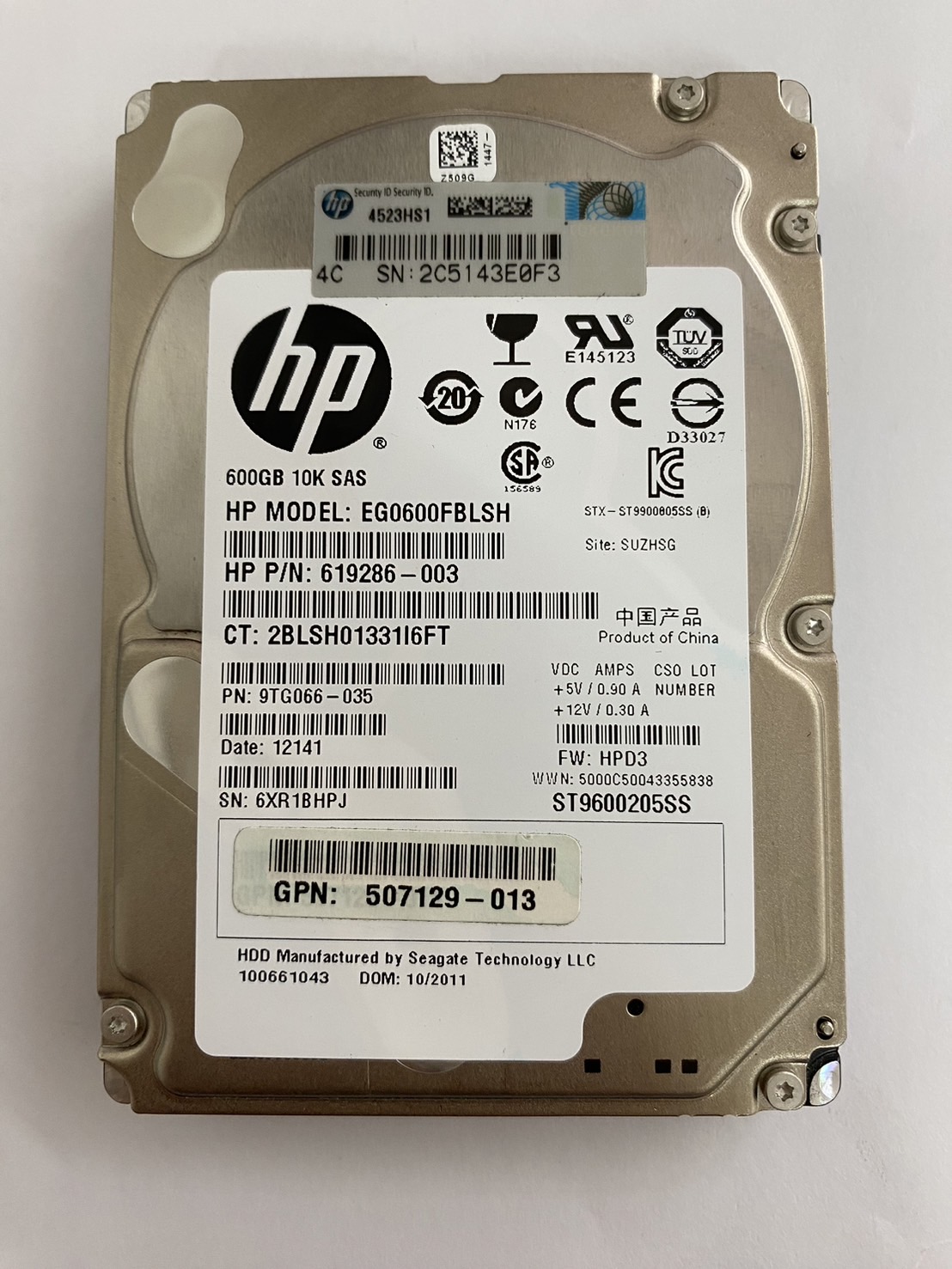 HP 600GB 10K 6G SAS 64MB 2.5" Hard Disk No Tray // HDD 619286-003 / ST9600205SS / EG0600FBLSH / GPN 507129-013 / 9TG066-035 (Used) // สินค้ารับประกัน โดย บริษัท อะไหล่เซิร์ฟเวอร์ จำกัด