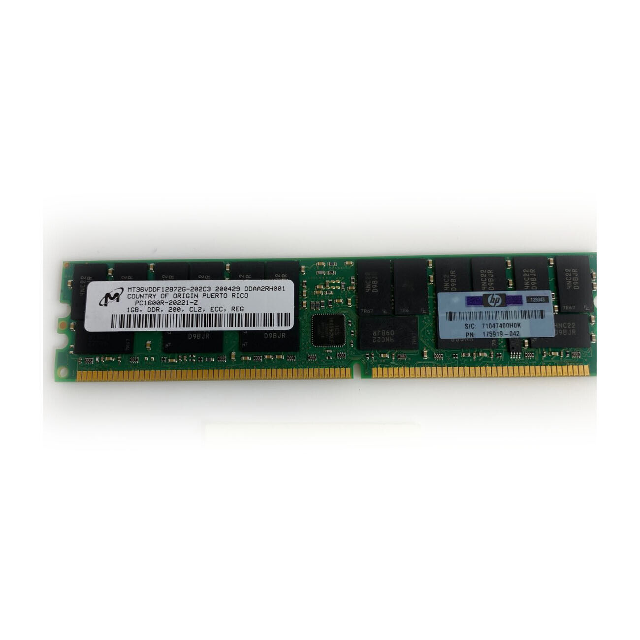 HP 1GB DDR200 REG ECC Memory / 175919-042 / MT36VDDF12872G-202C3 (Used) // สินค้ารับประกัน โดย บริษัท อะไหล่เซิร์ฟเวอร์ จำกัด