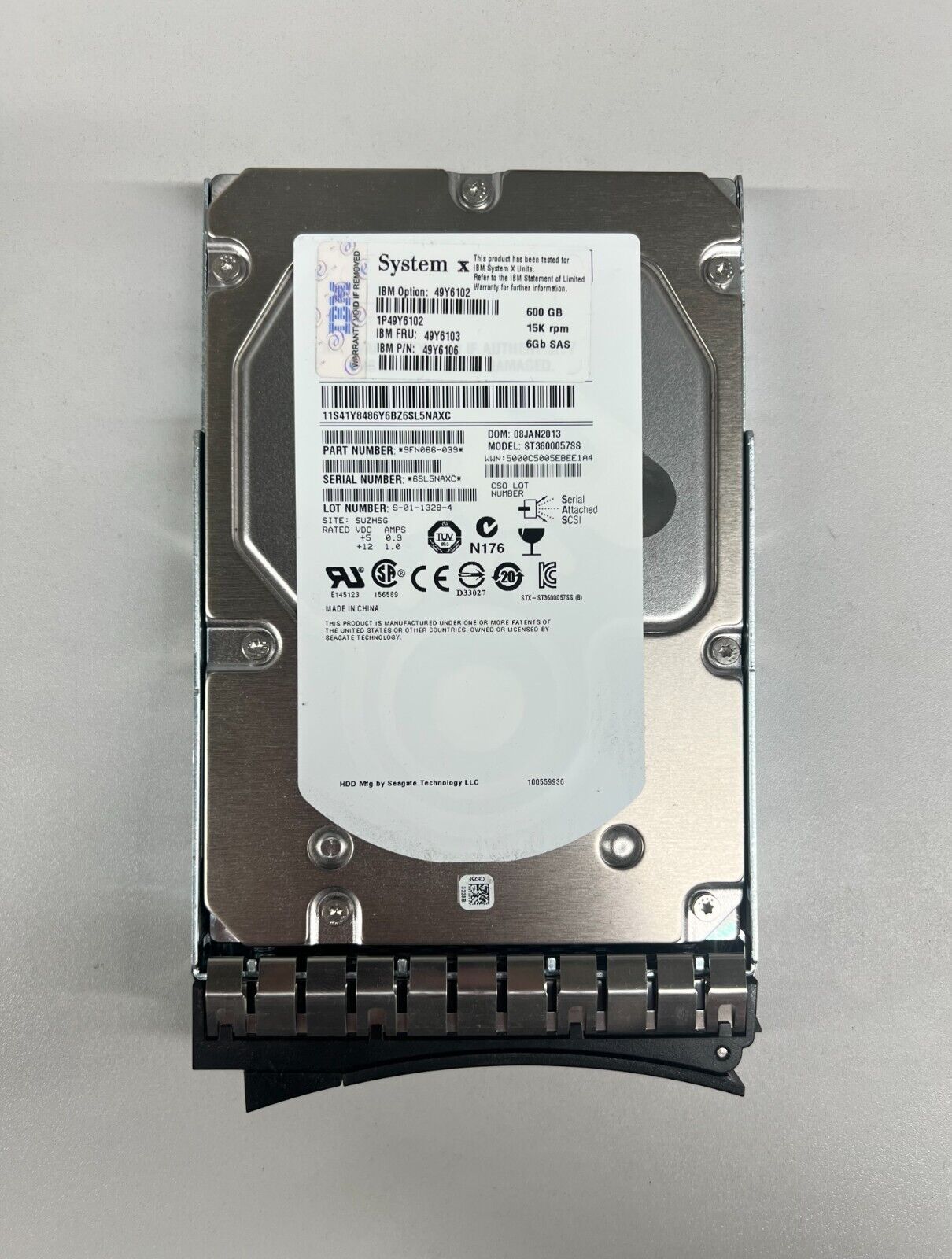 IBM 600GB 15K SAS 6G 3.5" LFF Hard Disk // 49Y6103 49Y6102 49Y6106 // HUS156060VLS600 // ST3600057SS (Used) // สินค้ารับประกัน โดย บริษัท อะไหล่เซิร์ฟเวอร์ จำกัด