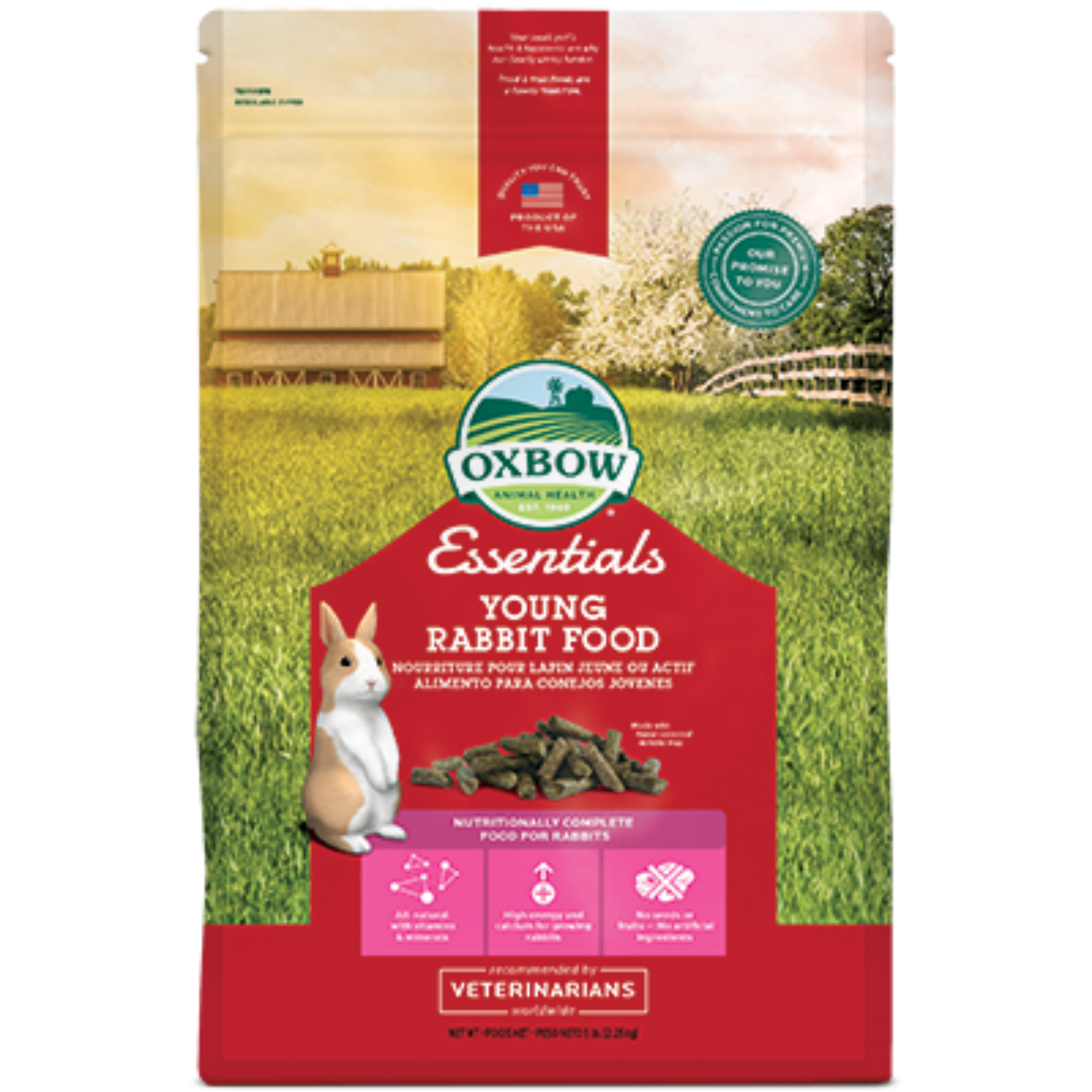 Oxbow Young Rabbit อาหารกระต่ายสูตรลูกกระต่าย ขนาด 2.25 kg อาหารสาหรับลูกกระต่าย (อายุไม่เกิน 6 เดือน) ทำจากหญ้าอัลฟัลฟ่า ที่มีคุณสมบัติที่มีคุณค่าอาหารครบถ้วน