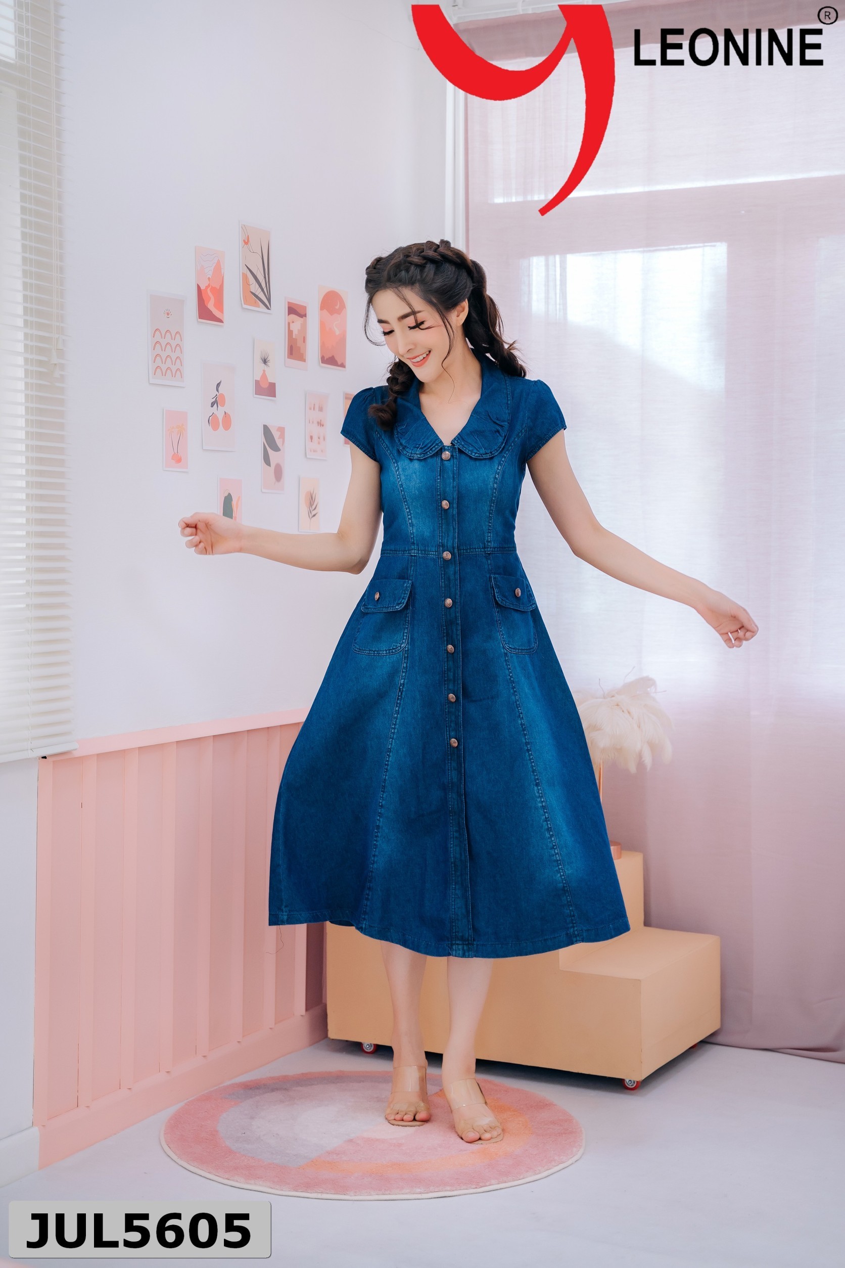 เดรสยีนส์กระโปรงยาว JUL5605