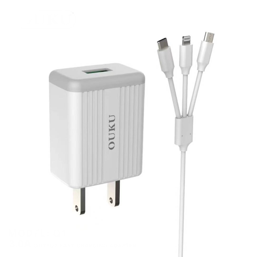 Q1 3.0A OUTPUT FAST CHARGING ADAPTER 3-IN-1