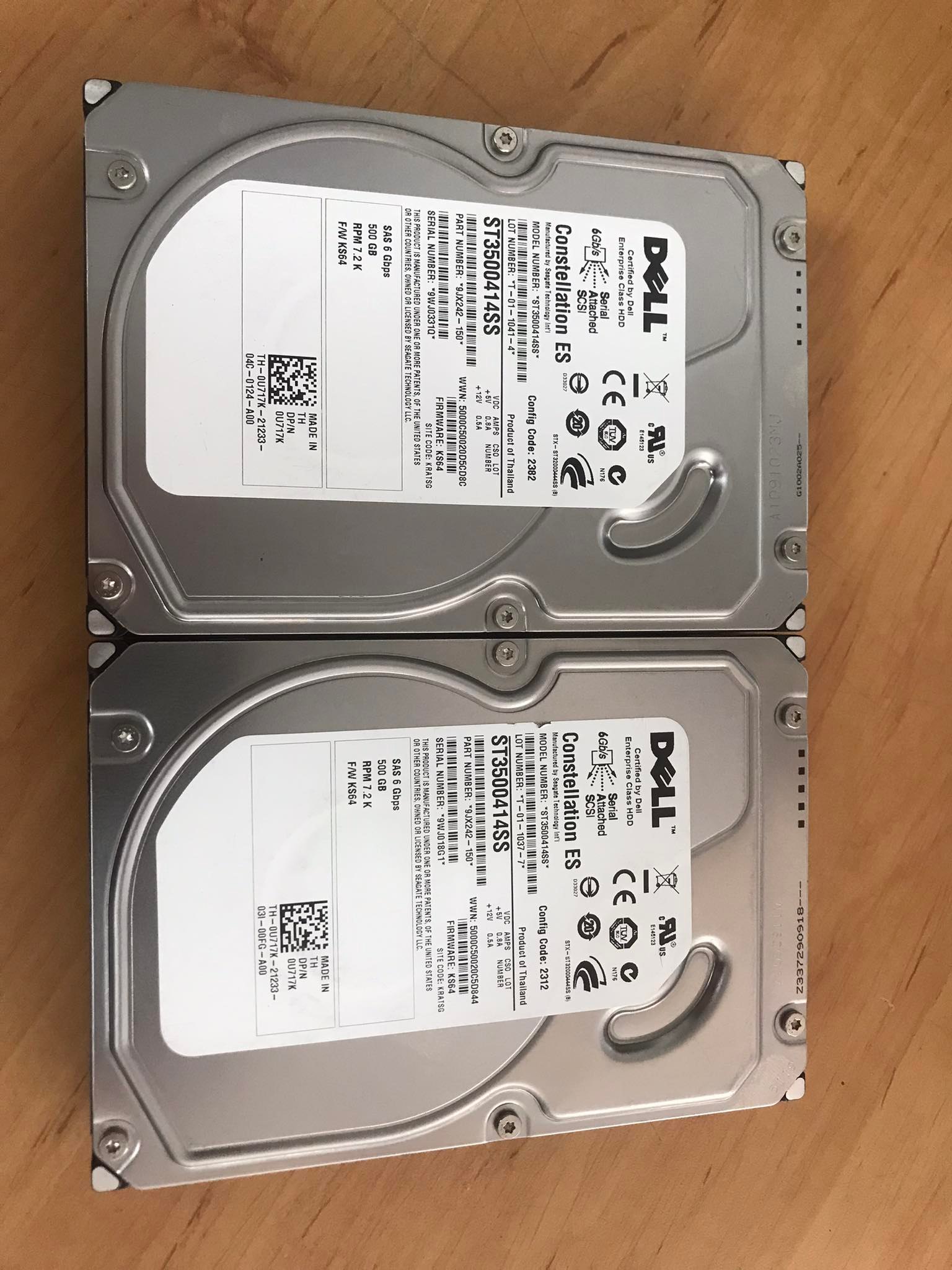 Dell 500GB 7.2K 6G SAS 3.5" Hard drive Server // 0U717K / U717K / ST3500414SS (Used) // สินค้ารับประกัน โดย บริษัท อะไหล่เซิร์ฟเวอร์ จำกัด
