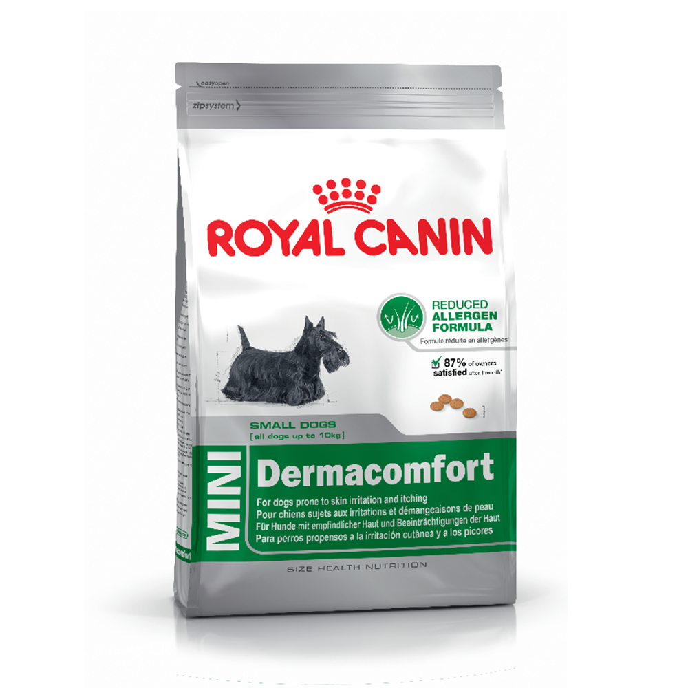 Mini Dermacomfort อาหารสำหรับสุนัขพันธุ์เล็กผิวแพ้ง่าย 10 เดือนขึ้นไป ขนาด 2 กก.