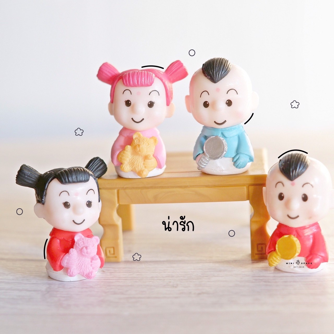 MS0059 Baby Doll ชายหญิงจีนชุดแกละ ตุ๊กตาจิ๋วจัดสวนถาด ตกแต่งสวน ตกแต่งกระถาง