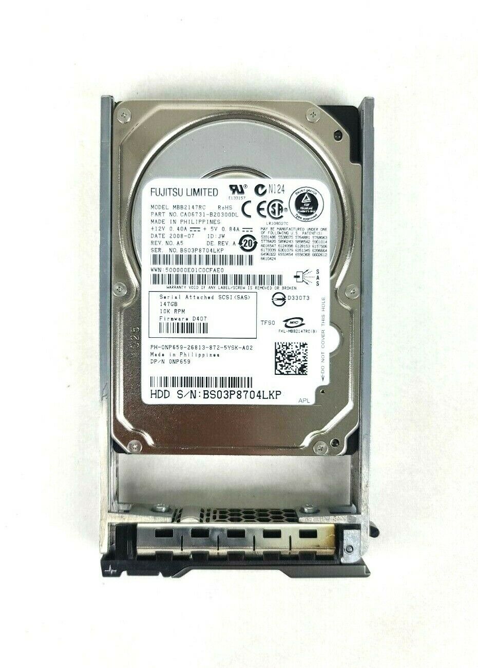 Fujitsu Enterprise 147GB 10K RPM SAS 16MB 2.5" HDD // MBB2147RC / S26361-H1002-V100 / A3C40092321 (Used) // สินค้ารับประกัน โดย บริษัท อะไหล่เซิร์ฟเวอร์ จำกัด