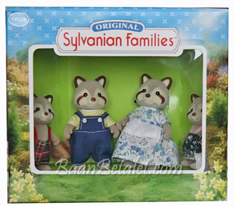 [SOLD OUT] ครอบครัวซิลวาเนียน..มัลเบอรี่แรคคูน 4 ตัว (UK) Sylvanian Families Mulberry Raccoon Family