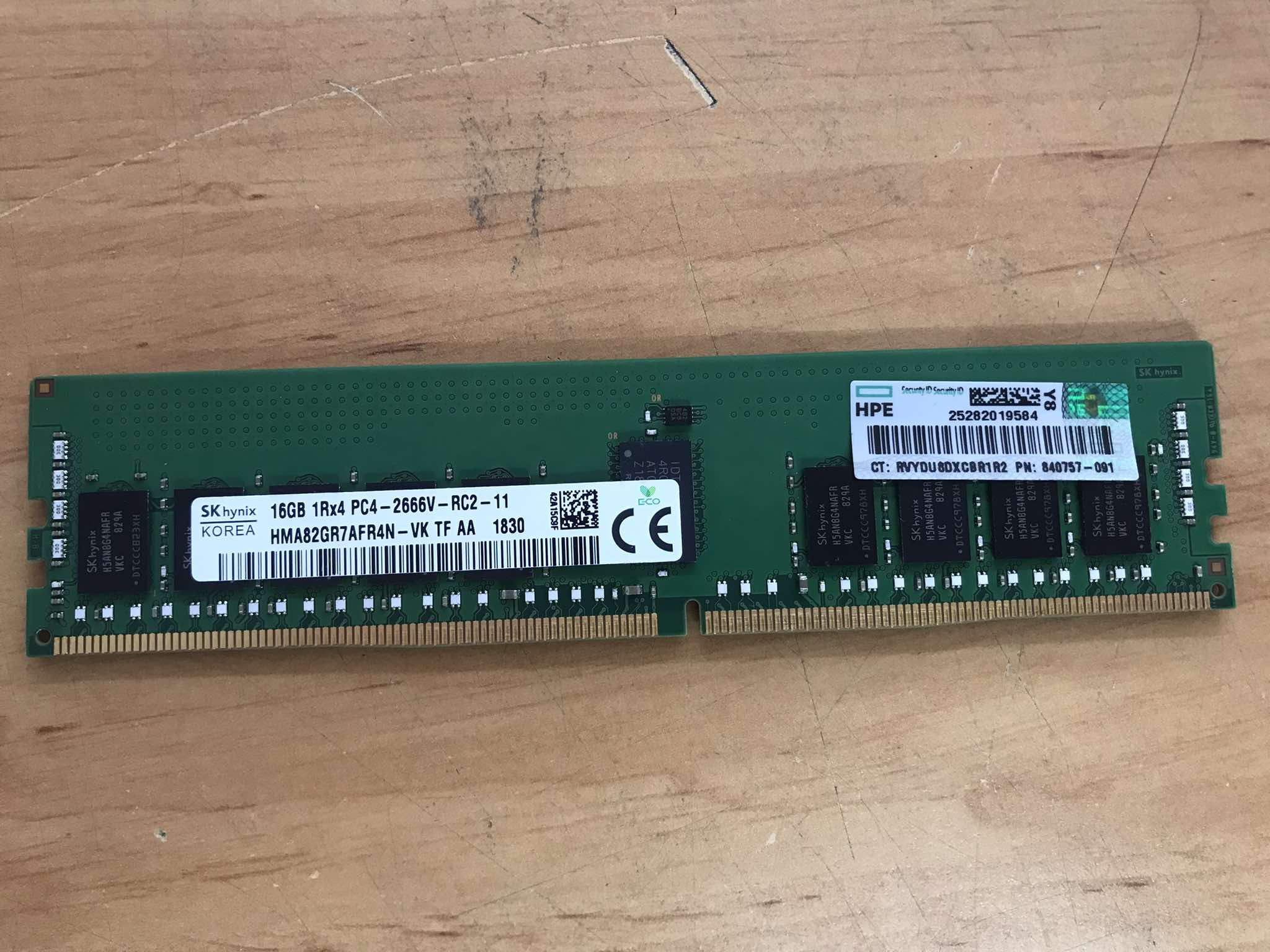HP 16GB 1Rx4 PC4-2666V RDIMM Server Memory RAM // 840757-091 (Used) // สินค้ารับประกัน โดย บริษัท อะไหล่เซิร์ฟเวอร์ จำกัด