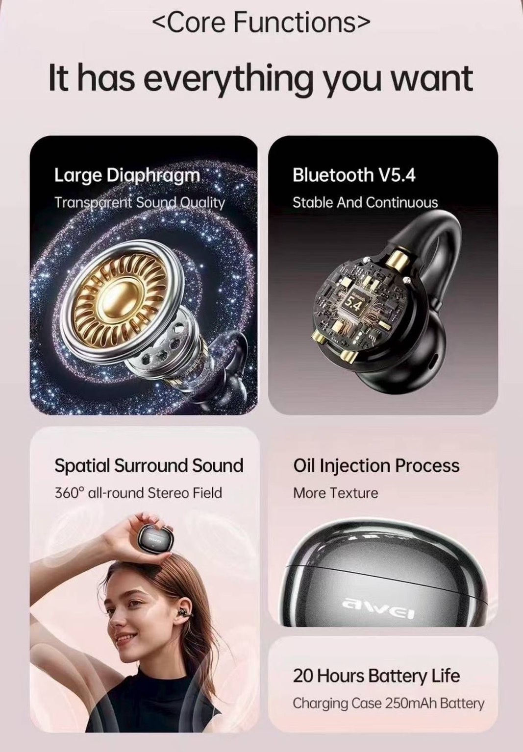 TZ18 EARCLIP OWS EARPHONE