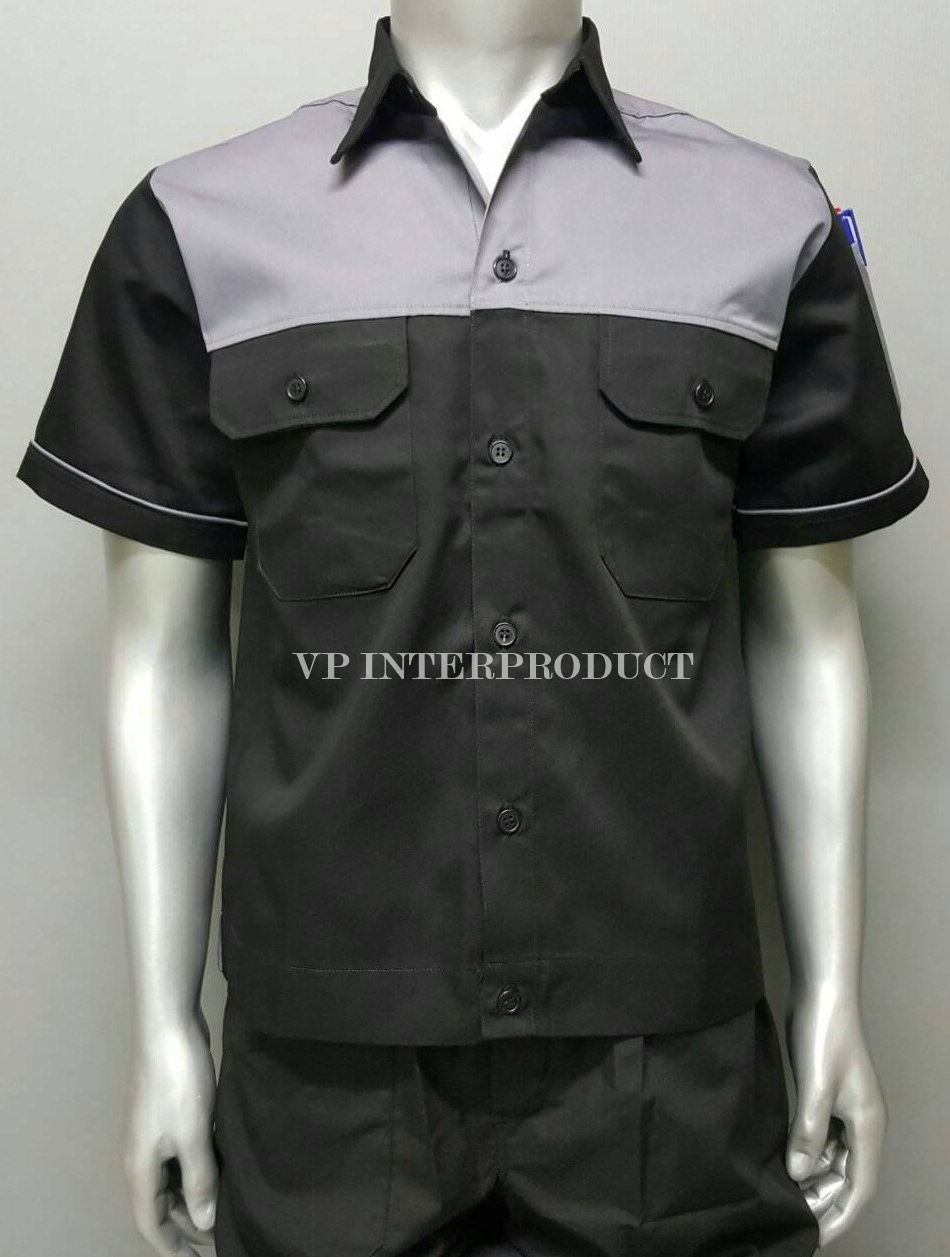 เสื้อช่าง 2 สี เเขนสั้น ผ้าคอมทวิว ไซร์ M-XXL มีสต็อก สินค้าจากโรงงานมาเอง