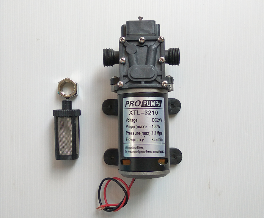 ปั๊มน้ำแรงดันสูง DC24V 11 bar 8L/min (Return valve)