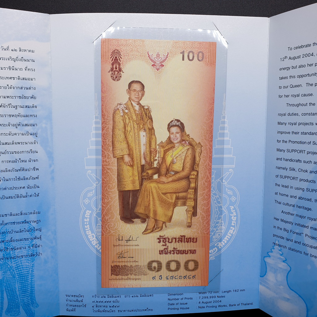 ธนบัตร 100 บาท ที่ระลึกเฉลิมพระเกียรติพระราชินี 6 รอบราชินี
