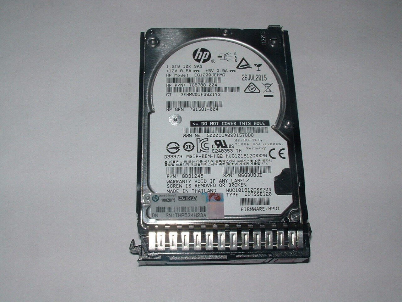 HP 1.2TB 10K SAS 12G RPM SFF 2.5 " SC Disque Dure HDD , 768788-004, EG1200JEHMC, GPN 781581-004, 0B31245, HUC101812CSS204 (Used) // สินค้ารับประกัน โดย บริษัท อะไหล่เซิร์ฟเวอร์ จำกัด