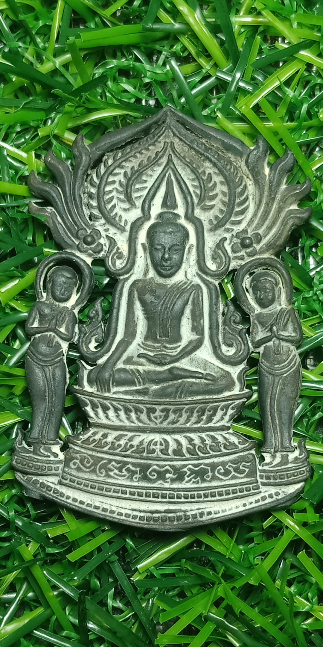 พระปรุหนังกำบังภัย หลวงพ่อรักษ์ อนาลโย วัดสุทธาวาส วิปัสสนา จ.อยุธยา เนื้อนวะหล่อโบราณ