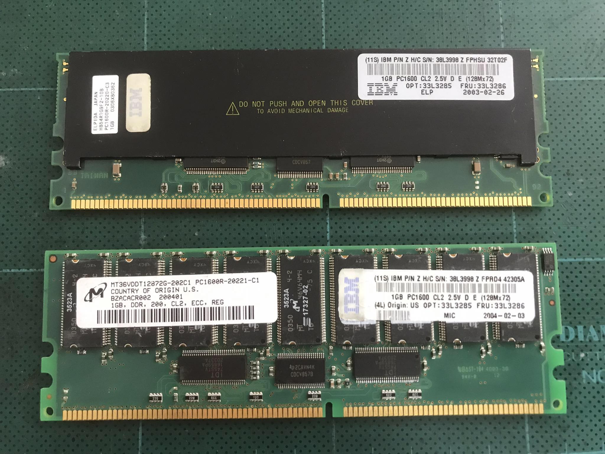 IBM 1GB DDR 200MHZ PC1600 Memory / 33L3286 / 38L3998 (Used) // สินค้ารับประกัน โดย บริษัท อะไหล่เซิร์ฟเวอร์ จำกัด