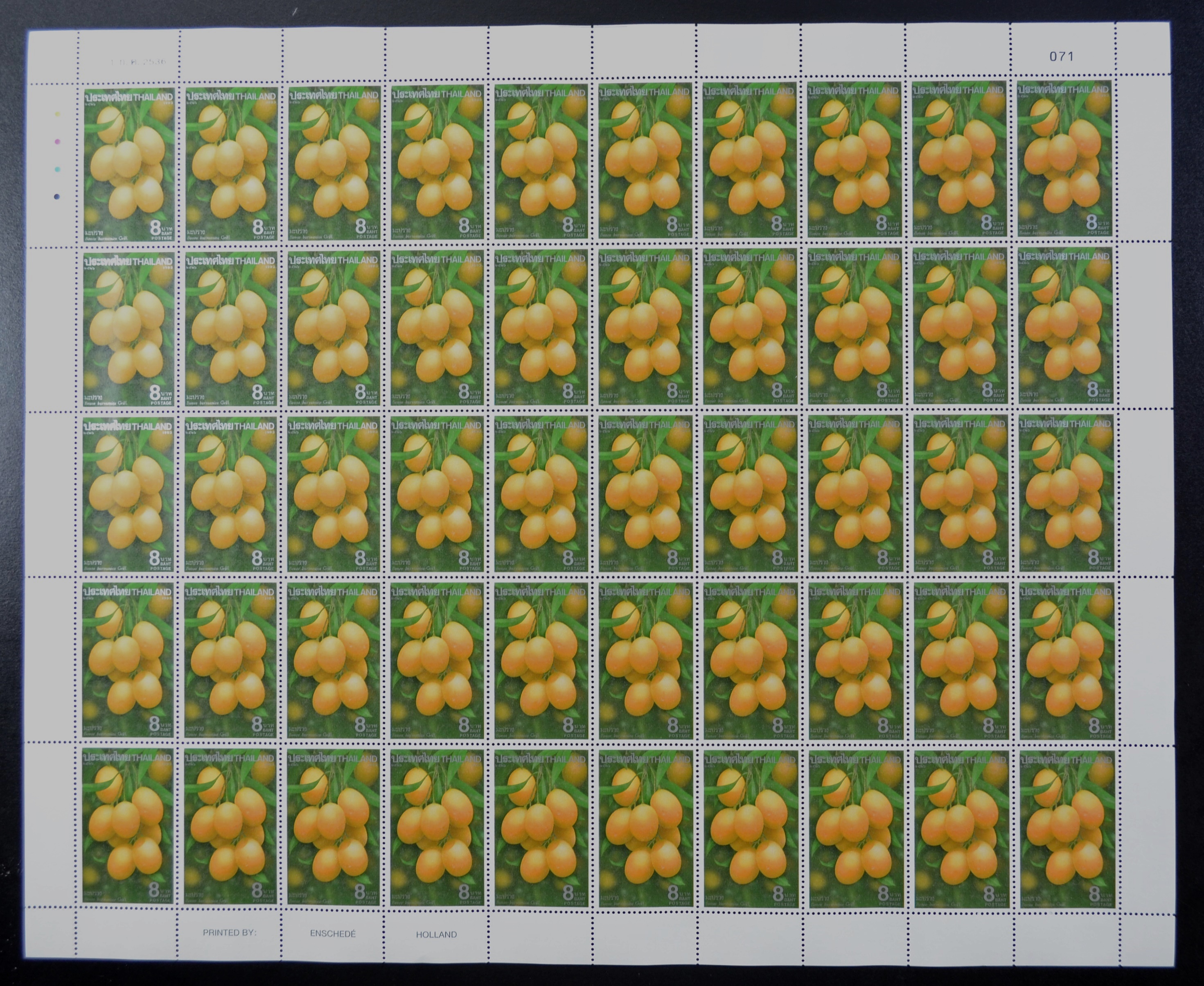 แสตมป์ผลไม้ไทย ชุด4 (เต็มแผ่น50ดวง)