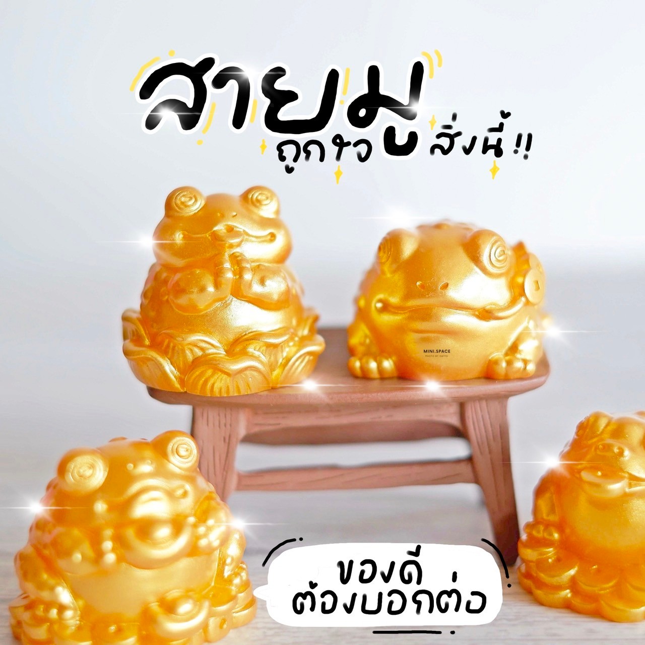 โมเดลกบทอง ตุ๊กตามงคลรูปกบ MS5896 ตุ๊กตาจิ๋ว โมเดลจิ๋ว ตั้งโต๊ะทำงาน แต่งสวน แต่งบ้าน งานDIY