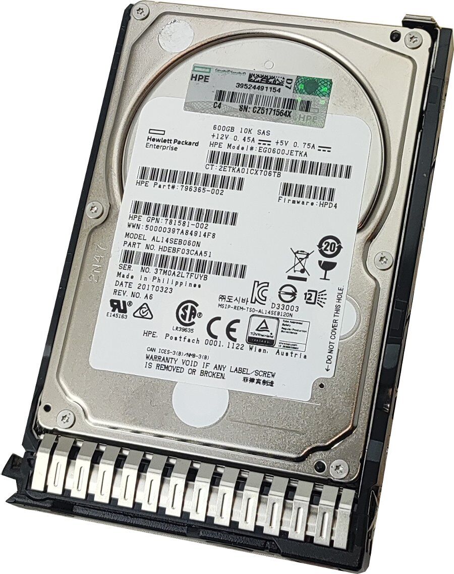 HP EG0600JETKA GPN: 781581-002 PN: 796365-002 600GB 10K SAS 2.5'' HDD สินค้ารับประกัน โดย บริษัท อะไหล่เซิร์ฟเวอร์ จำกัด