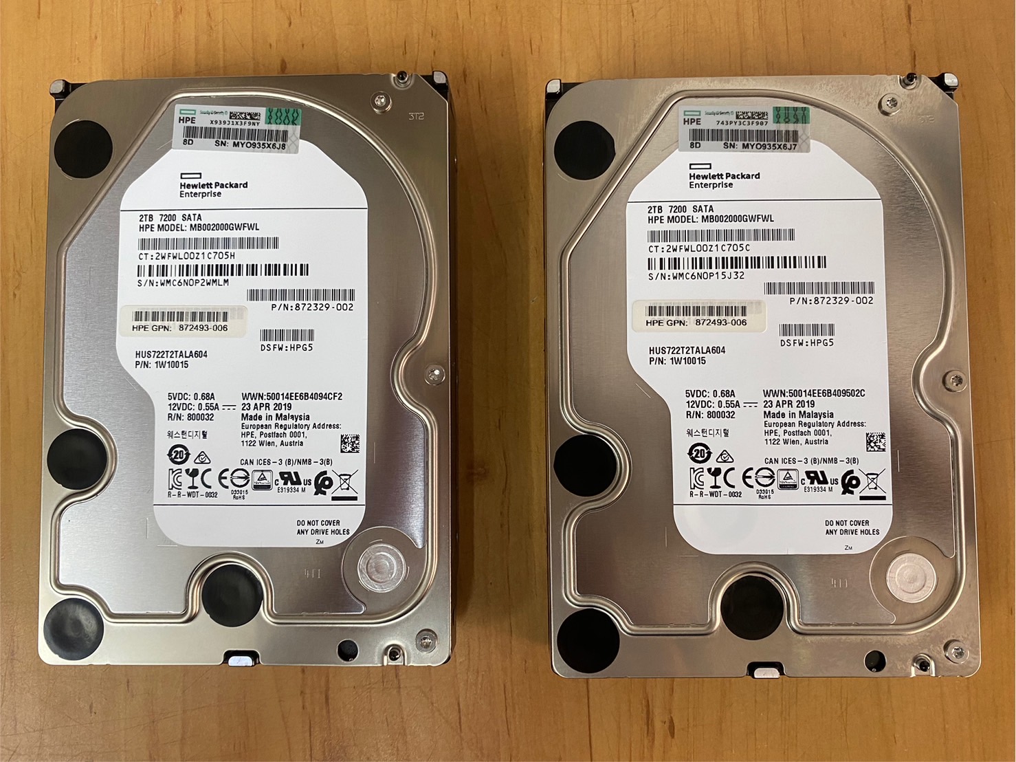 HP 2TB 7.2K 6G SATA 3.5" LFF Midline Hard Drive // 872329-002 / GPN 872493-006 / MB002000GWFWL / 1W10015 (Used) // สินค้ารับประกัน โดย บริษัท อะไหล่เซิร์ฟเวอร์ จำกัด