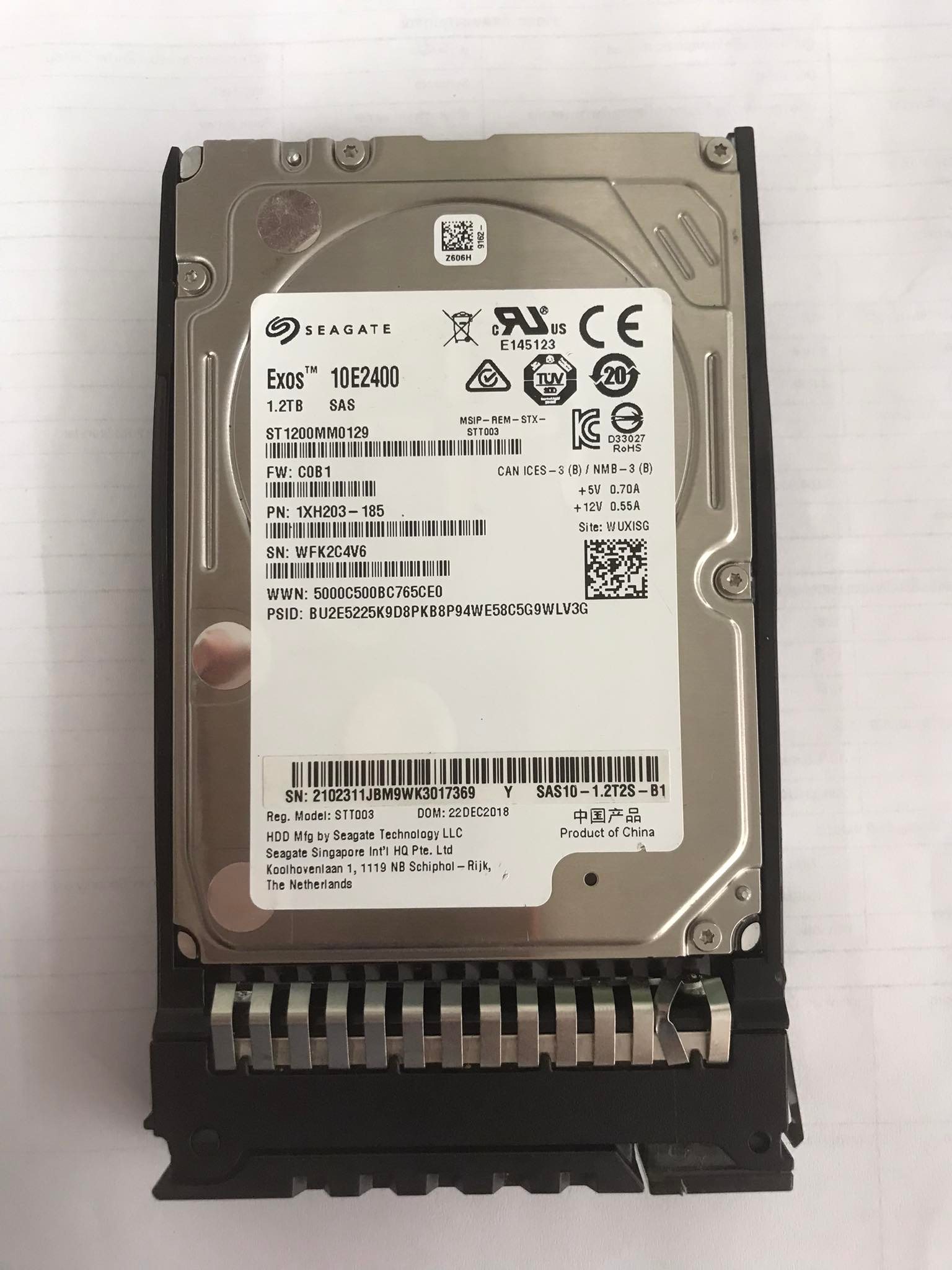 NetApp Seagate 1.2TB 10K 12G SAS 2.5" Exos // ST1200MM0129 / 1XH203-185 / Tray 02311HAN (Used) // สินค้ารับประกัน โดย บริษัท อะไหล่เซิร์ฟเวอร์ จำกัด