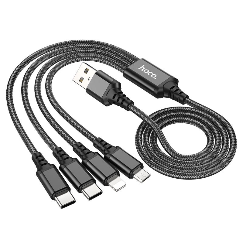 X76 4-IN-1 SUPER CHARGING CABLE (TYPE-C+TYPE-C+iP+MICRO)