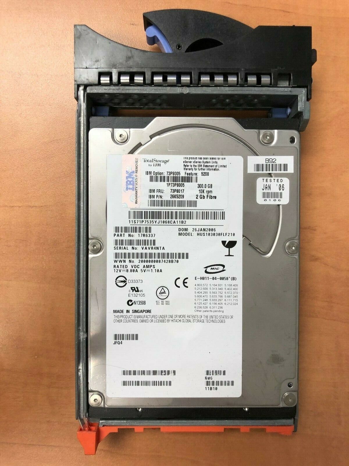 IBM 300GB 10K 2Gb Fibre Server Hard Drive 3.5" NO TRAY // 73P8005 / 73P8017 / 26K5209 (Used) // สินค้ารับประกัน โดย บริษัท อะไหล่เซิร์ฟเวอร์ จำกัด