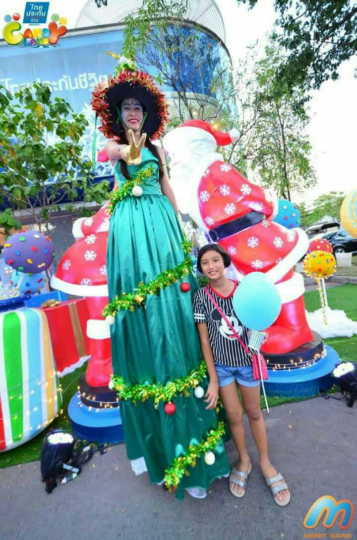 ตัวตลกขายาว Clown Stilt Walkers