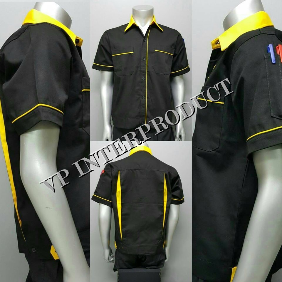 เสื้อช่าง 2 สี เเขนสั้น ผ้าคอมทวิว ไซร์ M-XXL มีสต็อก สินค้าจากโรงงานมาเอง