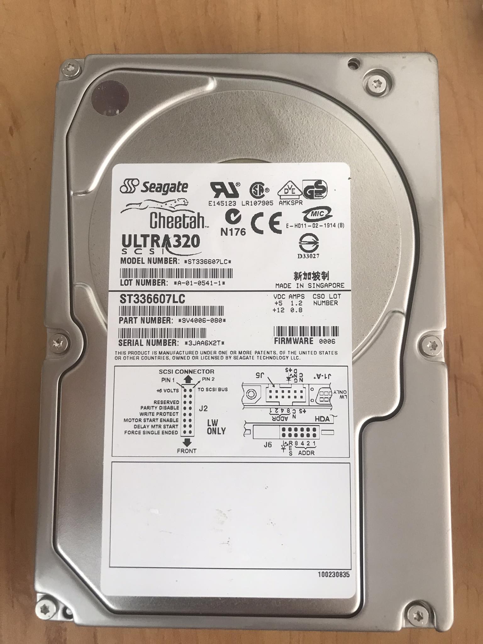 Seagate Cheetah 36.7GB 10K RPM U320 3.5" 80-PIN SCSI Hard Drives // ST336607LC / 9V4006-080 (Used) // สินค้ารับประกัน โดย บริษัท อะไหล่เซิร์ฟเวอร์ จำกัด