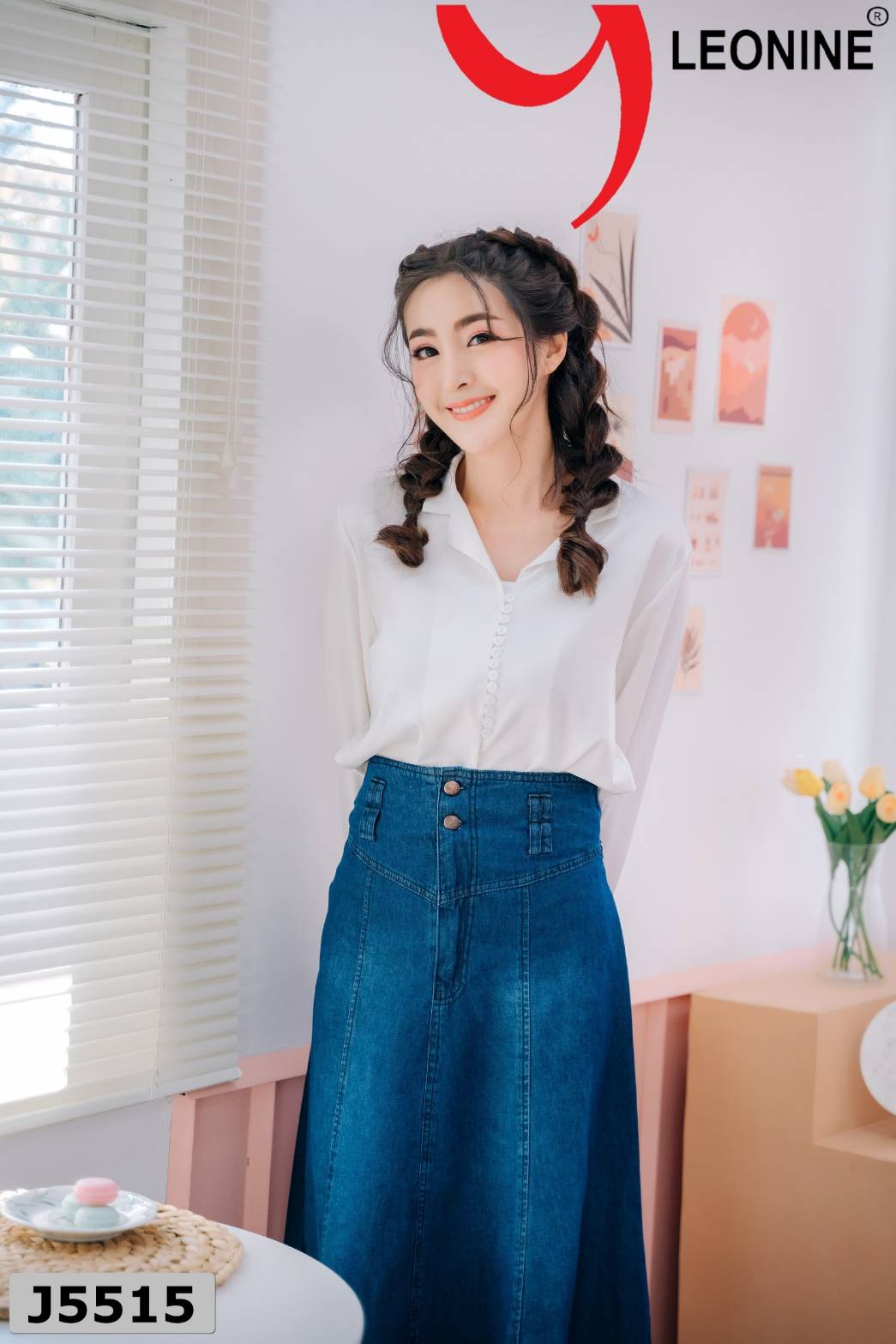 กระโปรงยีนส์ยาว J5515