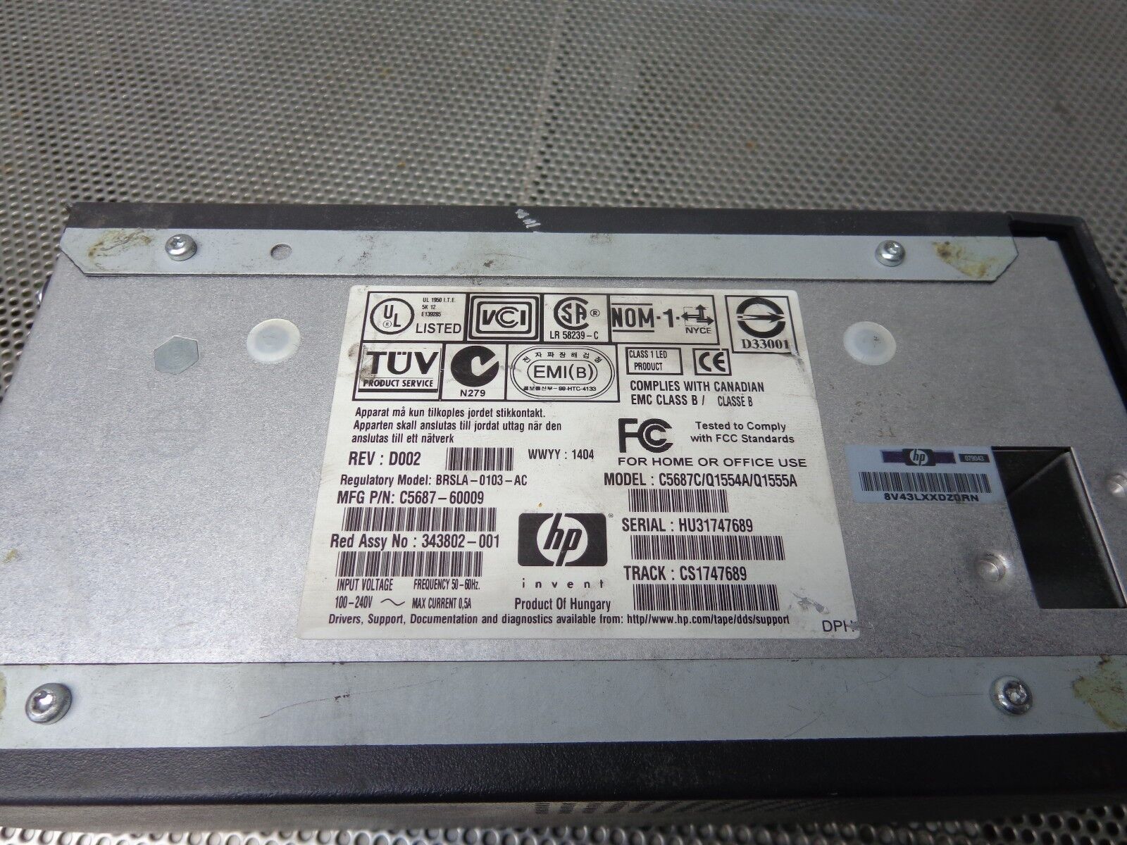 HP StorageWorks DAT40 40GB LVD External LVD // C5687C / Q1554A / Q1555A / 343802-001 (Used) // สินค้ารับประกัน โดย บริษัท อะไหล่เซิร์ฟเวอร์ จำกัด