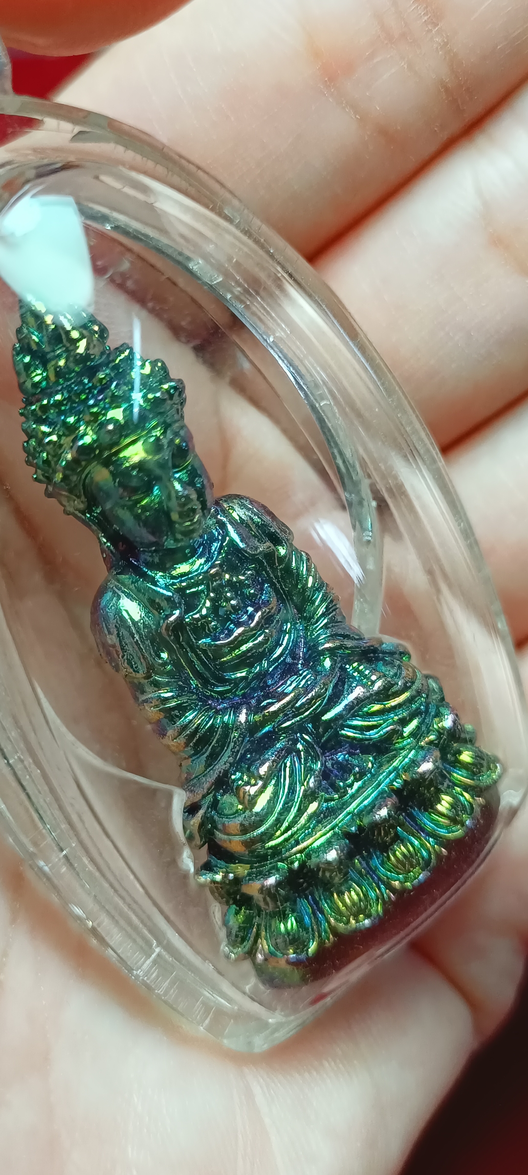 มหายันต์พระกริ่งแร่เหล็กไหลพิมพ์อวโลกิเตศวร เจ้าแม่กวนอิม สีปีกแมลงทับ อาจารย์หม่อมนิรนามไตรภูมิ