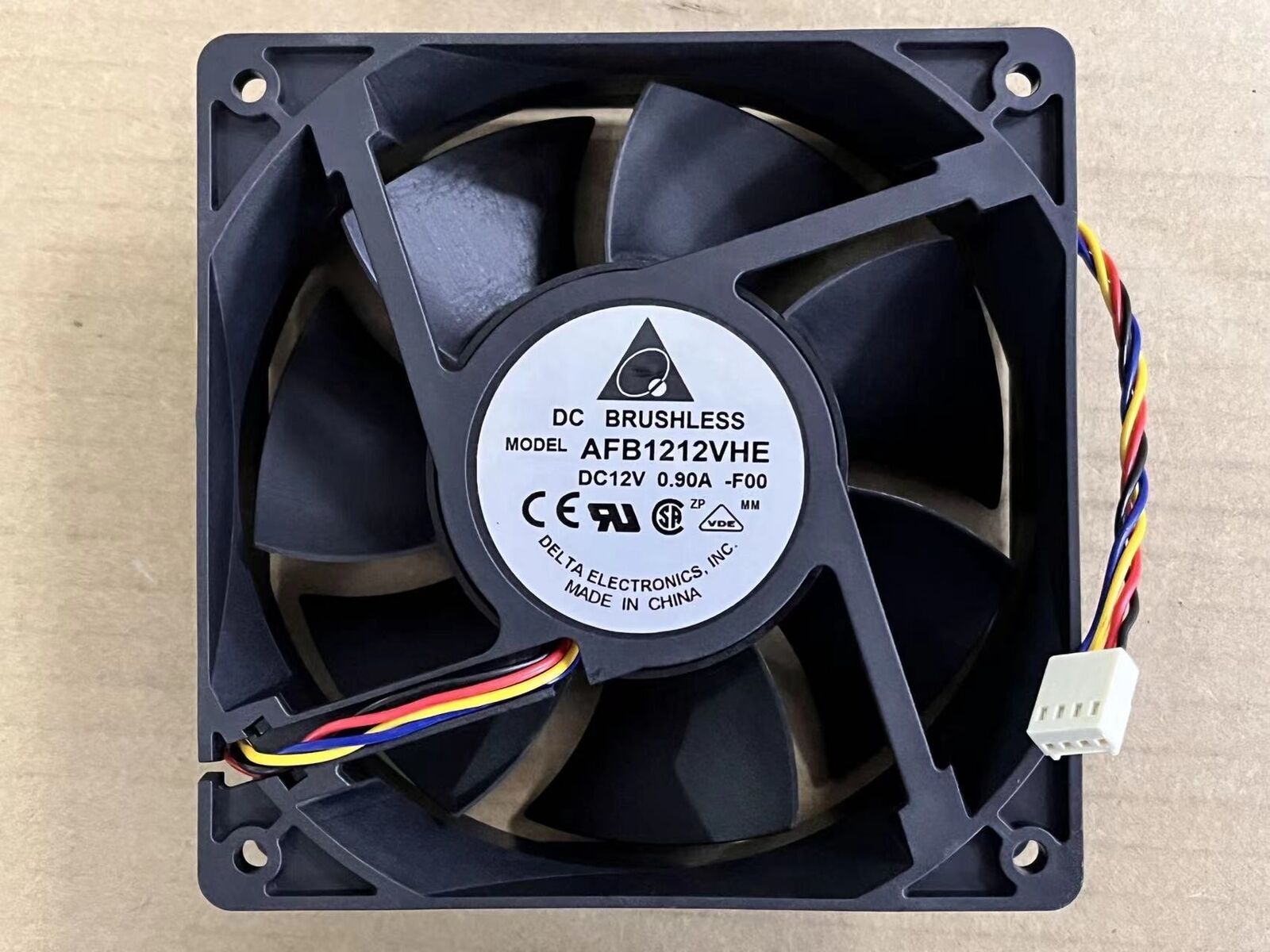 Original Delta AFB1212VHE 12V 0.90A 12CM 12038 Gale volume double ball fan (Used) // สินค้ารับประกัน โดย บริษัท อะไหล่เซิร์ฟเวอร์ จำกัด