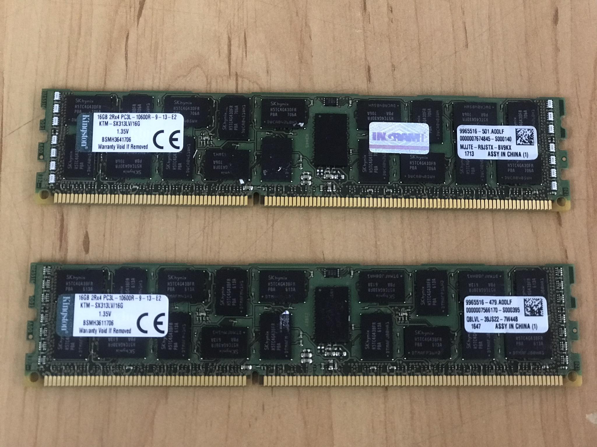 Kingston 16GB 2Rx4 PC3L-10600R-9-13-E2 ECC Registered Server Memory // KTM-SX313LV/16G (Used) // สินค้ารับประกัน โดย บริษัท อะไหล่เซิร์ฟเวอร์ จำกัด
