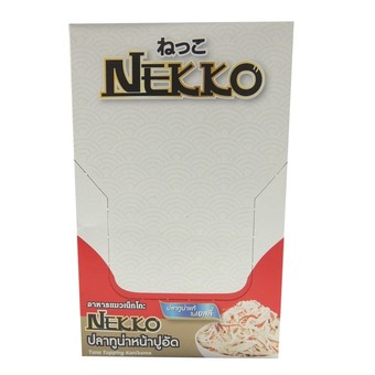 Nekko อาหารแมวเน็กโกะ ปลาทูน่าหน้าปูอัดในเยลลี่ 70 กรัม x 12 ซอง (โหล)