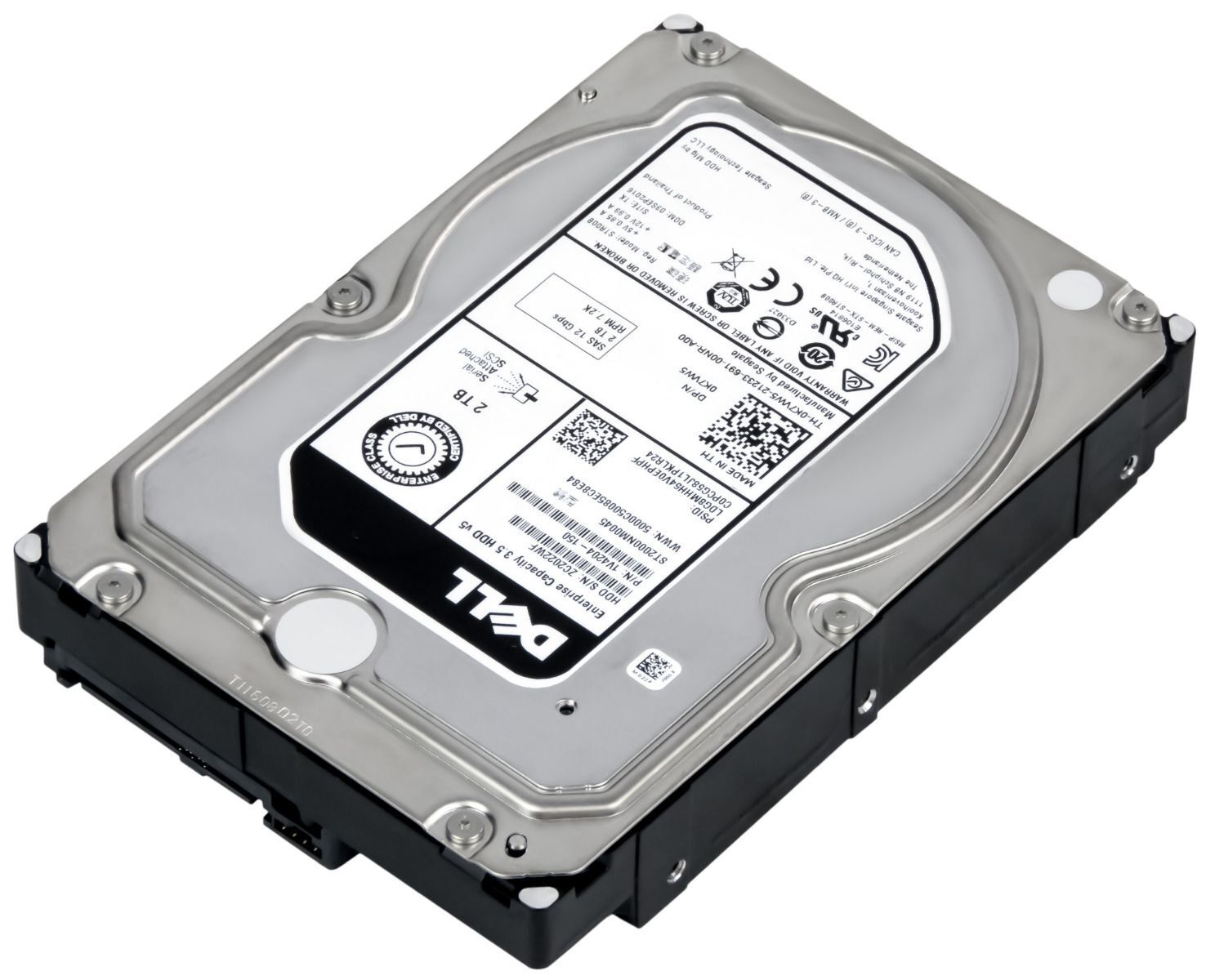 Dell 2TB 7.2K 12G SAS 128MB 3.5" Hard Disk // 0K7VW5 / ST2000NM0045 (Used) // สินค้ารับประกัน โดย บริษัท อะไหล่เซิร์ฟเวอร์ จำกัด