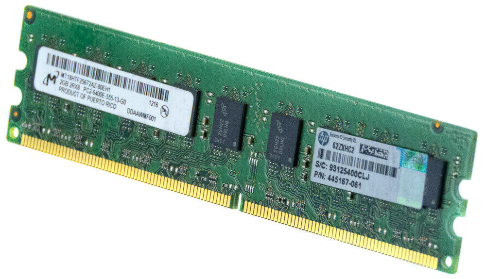 HP 2GB DDR2 PC2-6400 800MHZ ECC / MT18HTF25672AY-800E1 / 445167-061 (Used) // สินค้ารับประกัน โดย บริษัท อะไหล่เซิร์ฟเวอร์ จำกัด