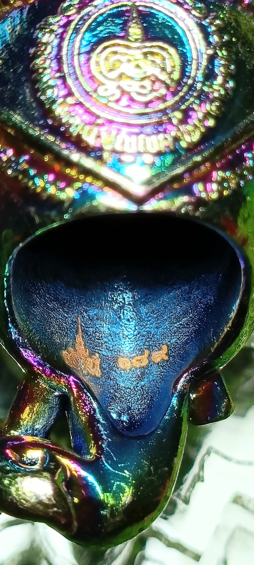 เศียรพระพิฆเณศประทานพร หลวงพ่อพัฒน์ วัดห้วยด้วน ปี 2565 เนื้อชุบไทเทเนียม หมายเลข๑๘๙