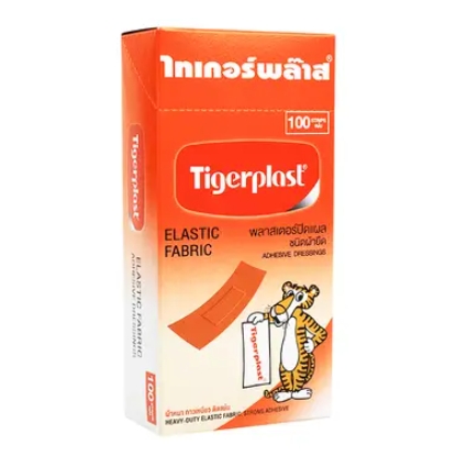 ไทเกอร์พล๊าส พลาสเตอร์ปิดแผล ชนิดผ้ายืด x 100 แผ่น 1